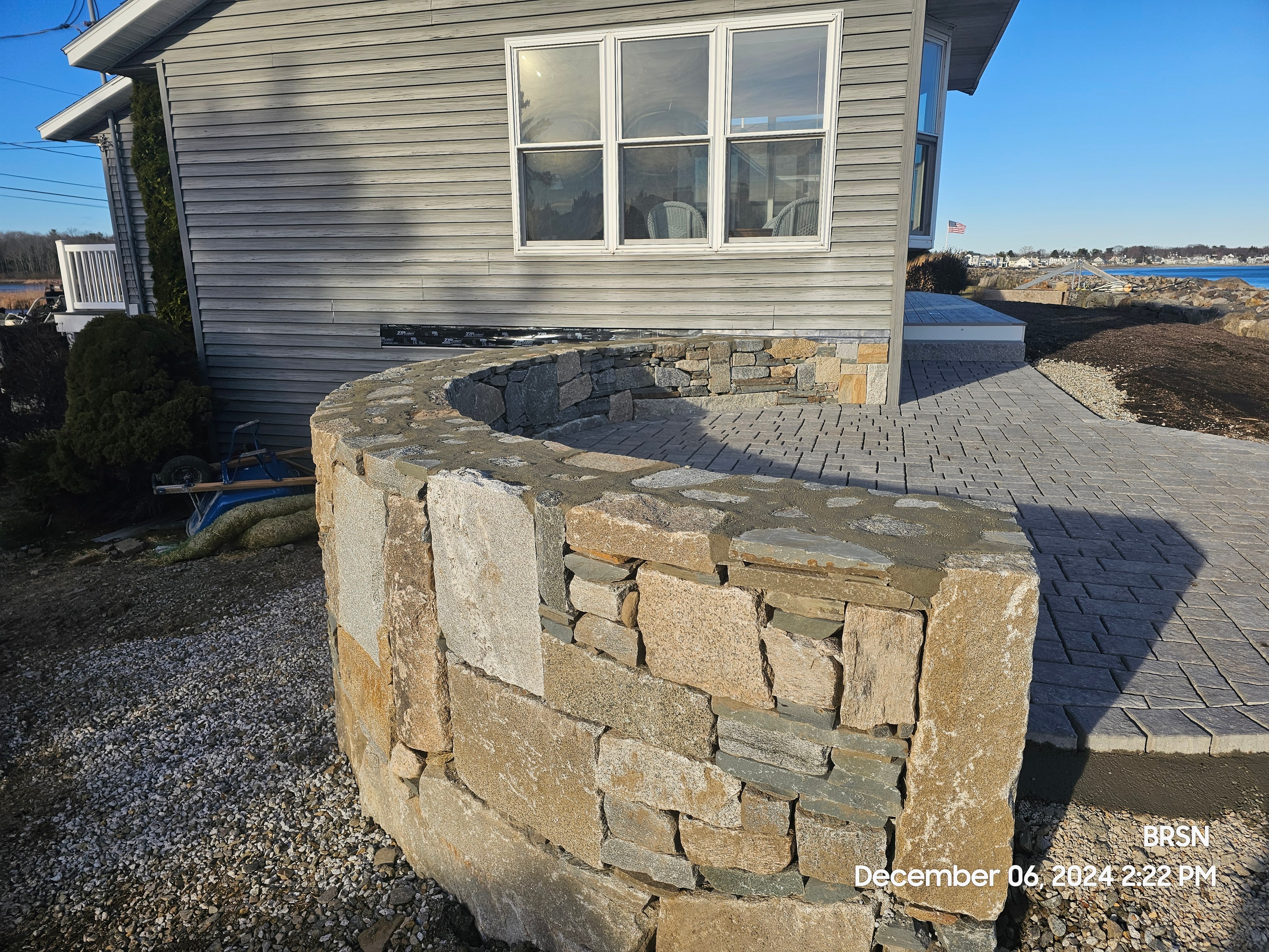 Curved Stone Seating Wall